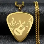 Rock Music Note Guitar Pick Necklace for Women Men Silver Color Stainless Steel Musical Symbol Chain Necklaces colares N7957S06 - Image 7