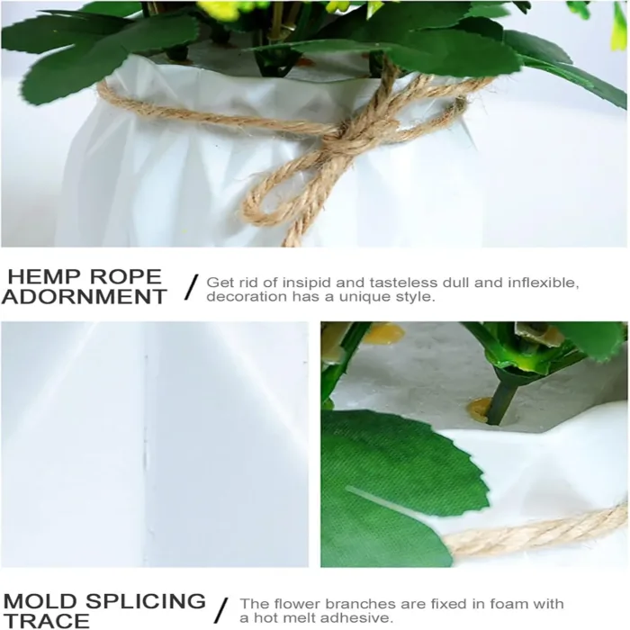 Artificial Daisy Flowers in Vase Real Touch Fake Daisies Faux Silk Plant Arrangements for Vase Table Centerpiece DIY Window Liv - Image 6