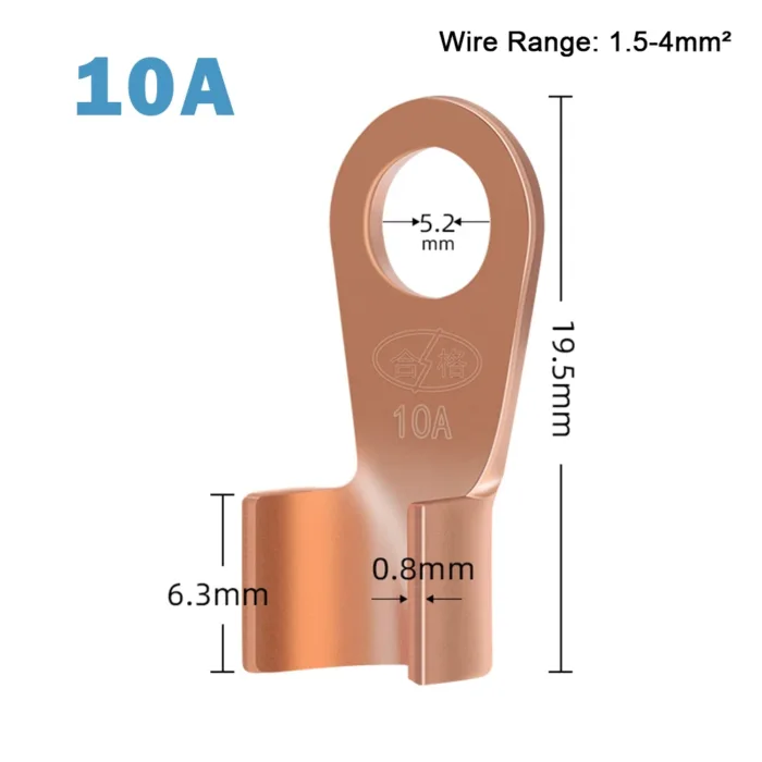 10/50PCS Copper OT Terminal Non-Insulated Wire Connector Bare Electrical Cable Terminals Lug Battery Ring Crimp Terminal 10-400A - Image 9