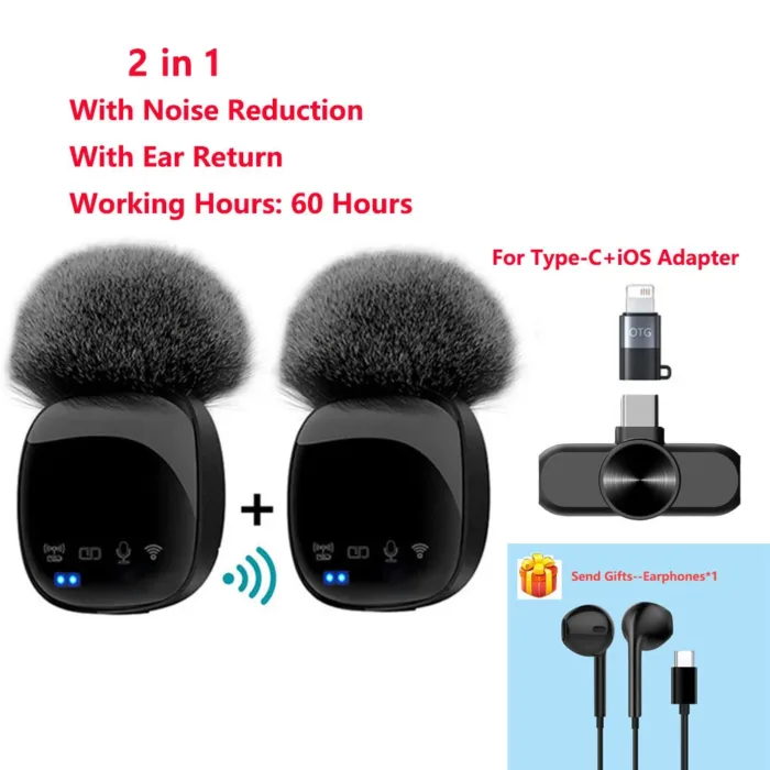 New R8 Wireless Lavalier Microphone Portable Audio Video Recording Mini Mic for iPhone Android Live Broadcast Gaming Phone Mic - Image 11
