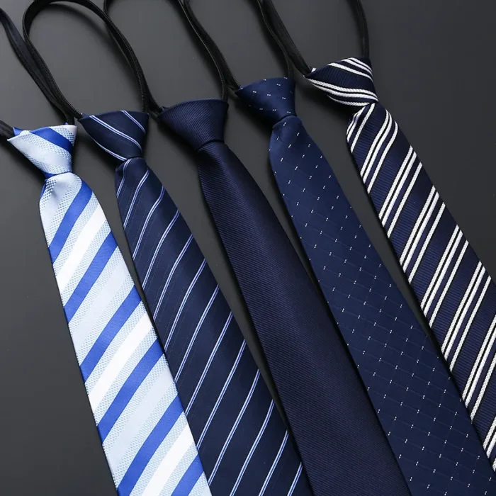8Cm Daily Wear Lazy Zipper Cravat Necktie Accessories Men's Tie Jacquard Classic Fashion Wedding Party Gift Men Slim Skinny Tie - Image 2