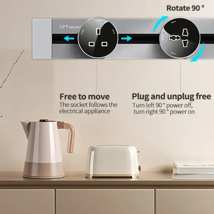 U. K., EU, USA, Interlocking Extension Electrical Sockets, Concealed Wall, Kitchen, U. K. UU - Image 2