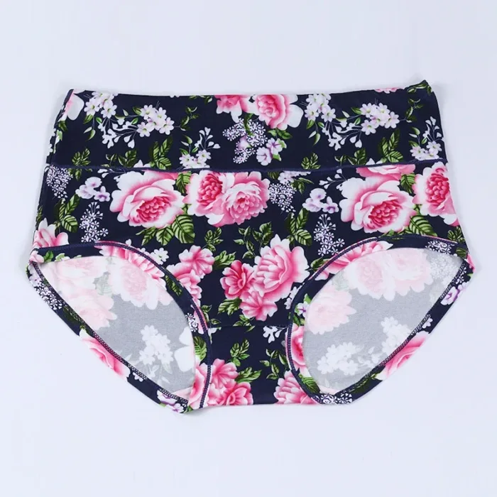 New Bamboo Fiber Underwear Large Size Women Panties Female Ladies Floral Briefs High Waist Plus Underpants Sexy Lingerie 5XL - Image 10