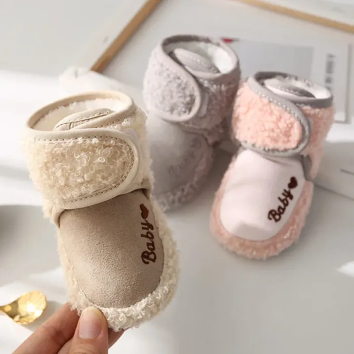 Baby Socks Winter Baby Boy Girl Booties Fluff Soft Toddler Shoes First Walkers Anti-slip Warm Newborn Infant Crib Shoes - Image 1