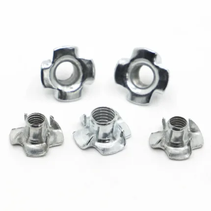 5-50pcs M3 M4 M5 M6 M8 M10 Zinc Plated Four Claws Nut Speaker T-nut Blind Pronged Insert Tee Nut Furniture Hardware