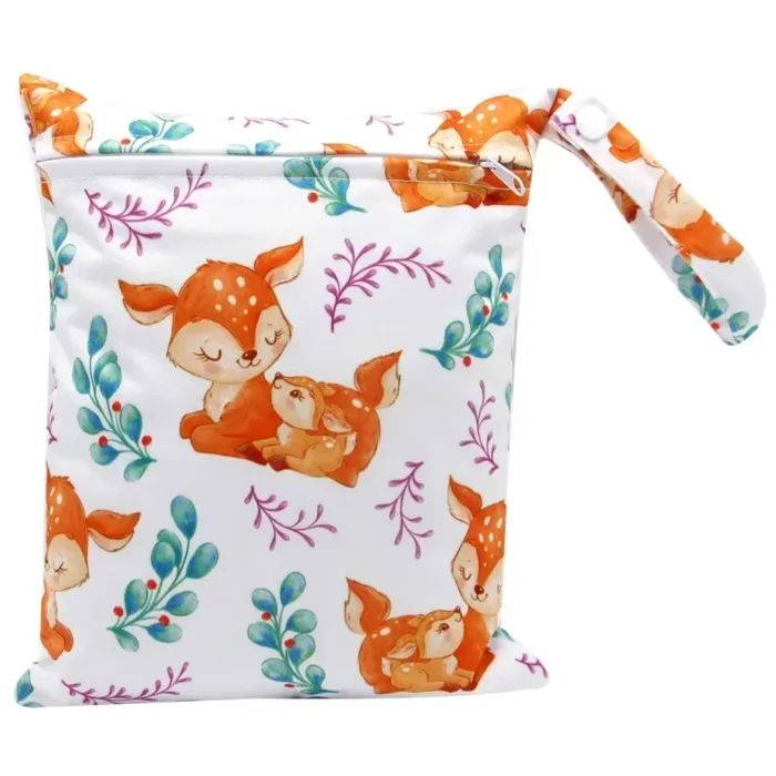 20*25cm Baby Diaper Bag Cartoon Print Wet Dry Nappy Zipper Handbag Stroller Carry Pack Travel Outdoor Wet Diaper Storage Bags - Image 17