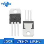 10pcs L7824CV 7824 Linear Voltage Regulator IC 1.5A 24V TO-220 Positive Voltage Regulators Chip set TO220 Electronic Component