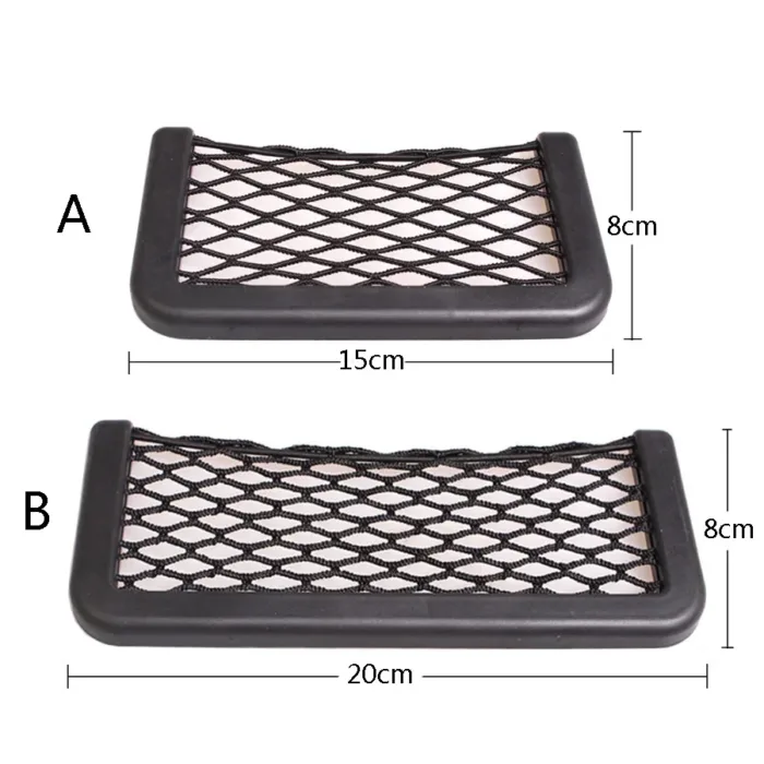1pcs/2pcs Car Organizer Storage Bag Auto Paste Net Pocket Phone Holder Car Accessories 20*8CM 8*15CM Universal - Image 6