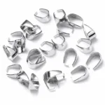 New 50Pcs/Lot Silver Color Pendant Pinch Bail Clasps Necklace Hooks Clips Connector For DIY Jewelry Making Findings