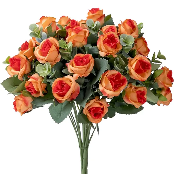 10 Heads Artificial Flower Silk Rose white Eucalyptus leaves Peony Bouquet Fake Flower for Wedding Table Party Vase Home Decor - Image 9