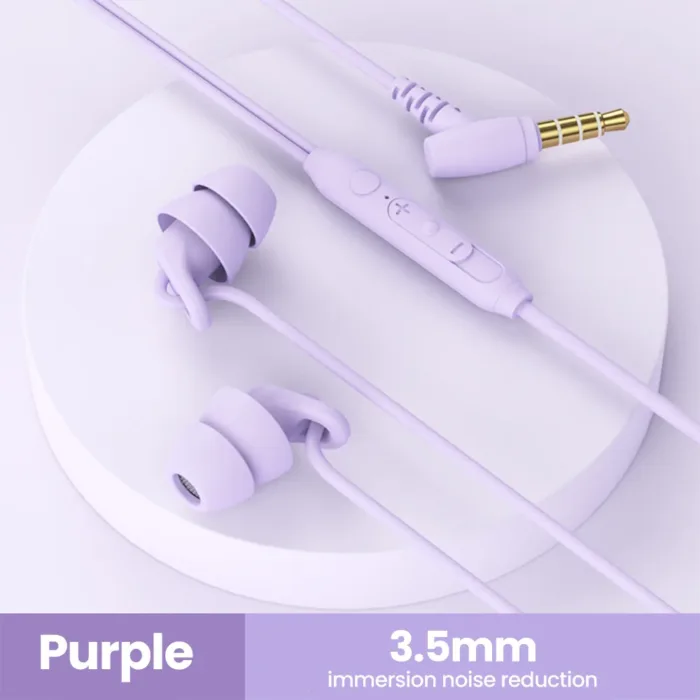 Soft Silicone Headphones Wired Handsfree Type C 3.5mm Jack Earphones In-Ear Sleep Wired Headset With Mic In-line Control Earbuds - Image 9