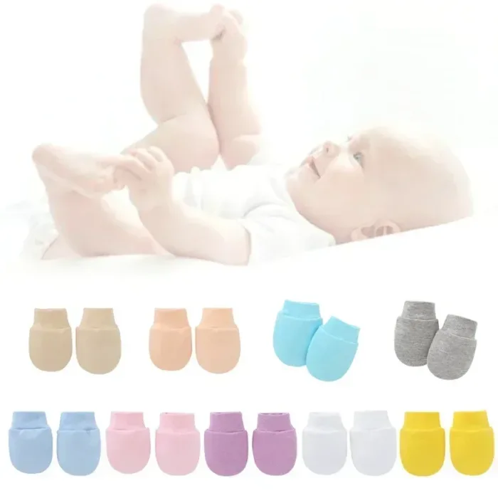 2PCS Baby Anti Scratching Soft Cotton Gloves Newborn Protection Face Scratch Anti-Grab Mittens Kids Infant Handguard Supplies - Image 2