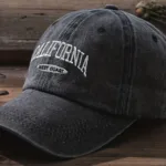 Fashionable Versatile Washed Letters Solid Color Embroidered Baseball Cap For Men Wide Brimmed Casual Sports Cap For Women - Image 4