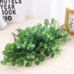 Artificial Plastic Plant Eucalyptus Leaves Branch Green Stems Home Outdoor Party Wedding Fake Flowers DIY Decoration Arrangement - Image 5