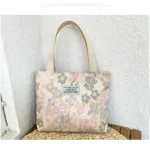 Canvas Bag Cosmetic Bag Women's Shoulder Bag Casual Handbag Artistic Style Printing Fresh Small Flower Storage Bag - Image 8