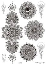 Size:210x150mm Waterproof Haina Tattoo Sticker Mandala Sexy Feather Temporary Tattoo Sticker - Image 6