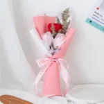 Artificial Soap Flower Rose Bouquet Gift Bags Valentine'S Day Birthday Gift Wedding Home Decor 3 Heads Rose Soap Bouquet Gift - Image 3