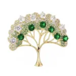 Elegant Tree of Life Brooch For Women Men Exquisite Green Crystal Zircon Tree Badges Brooches Shining Boutique Plant Decoration - Image 37