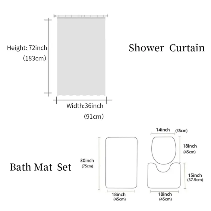 Oil Painting Purple Lavender Butterfly Shower Curtain Set Non-Slip Rugs Bath Mat Toilet Lid Cover Waterproof Bathroom Curtain - Image 24