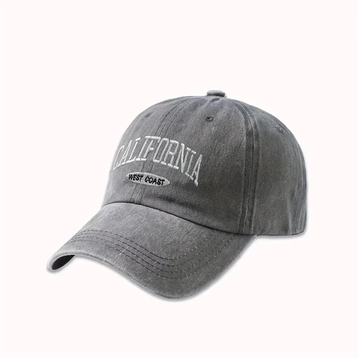 Fashionable Versatile Washed Letters Solid Color Embroidered Baseball Cap For Men Wide Brimmed Casual Sports Cap For Women - Image 6