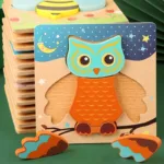 High Quality 3D Wooden Puzzles Educational Cartoon Animals Early Learning Cognition Intelligence Puzzle Game For Children Toys - Image 6