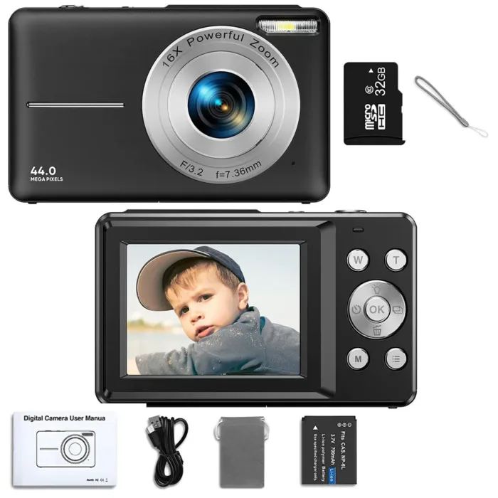 Digital Camera Children Camera for Children Camcorder with 16x Zoom Compact Cameras 1080P 44MP Cameras for Beginner Photography - Image 13