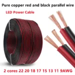 5m Home improvement lighting parallel cable wire RVB 2core pure copper LED power cord 22 20 18 17 15 13 11 9 AWG monitoring line - Image 2