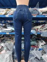 Casual High Waist Skinny Jeans for Women Grommet Eyelet Lace-Up Pocket Design Plain Fashion Women's Denim Trousers - Image 5