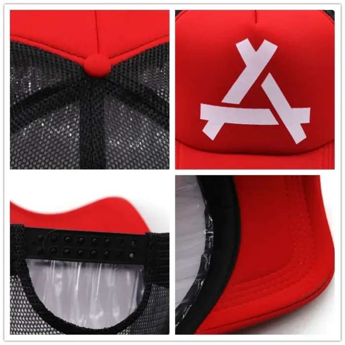 Embossed Triangle Mesh Baseball Caps Women Breathable Mesh Snapback Hats Red Black Casual Sport Hats Cap Unisex Men Fishing - Image 5