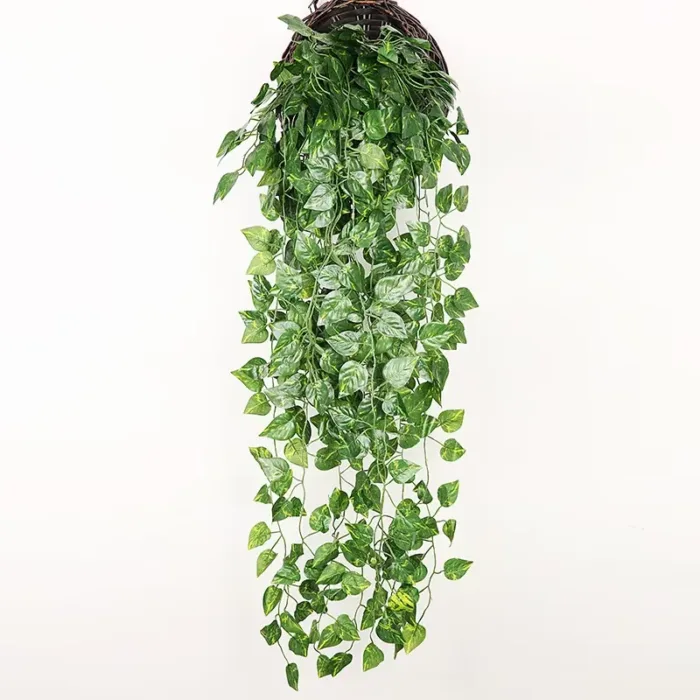 1pcs Artificial Plants Creeper Wall Hanging Indoor Green Plant Wall Decor Fake Flower Rattan Fake Plant Green Leave Wholesale - Image 2
