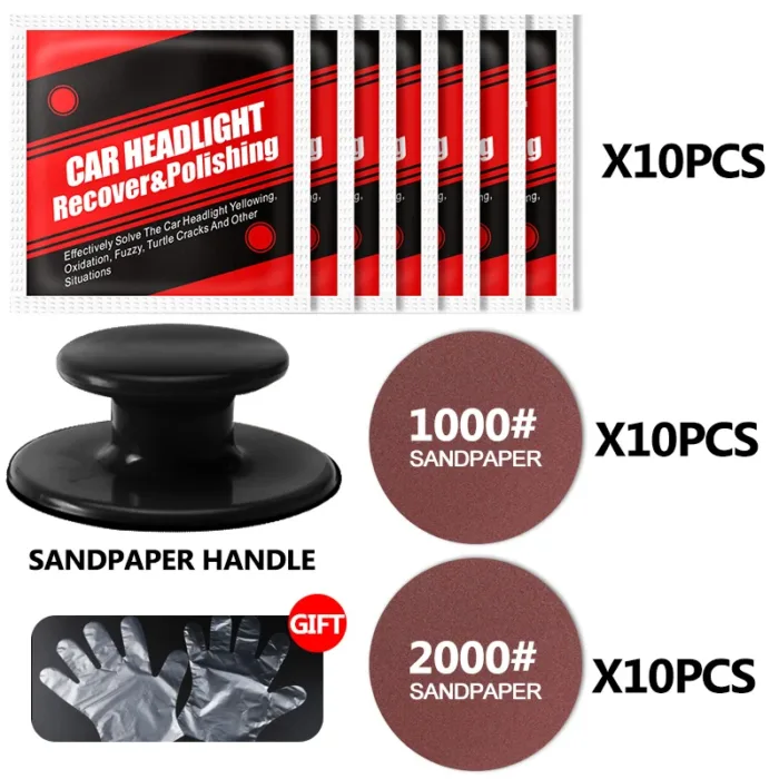 Car Headlight Restoration Polishing Kits Headlamp Scratch Remover Repair Cleaning Paste Remove Oxidation Headlight Polish Liquid - Image 6