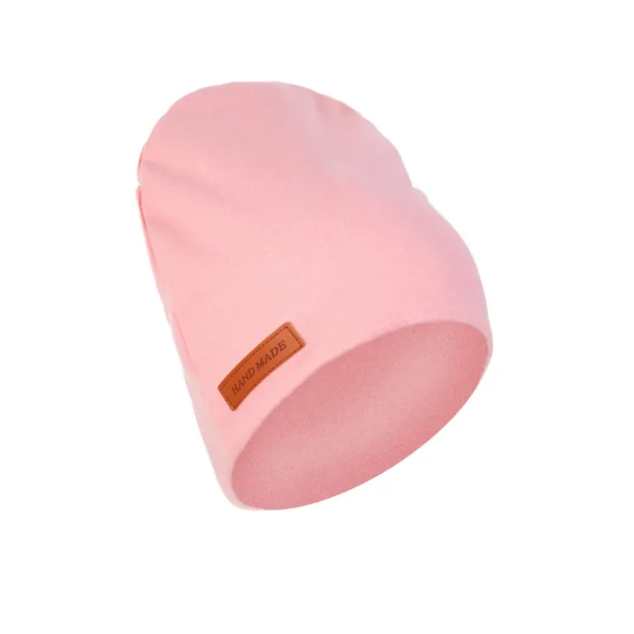 Solid Cashmere Baby Turban India Hats Newborn Boys Girls Autumn Winter Beanies Bonnet with Handmade Leather Tag Kids Headwraps - Image 8