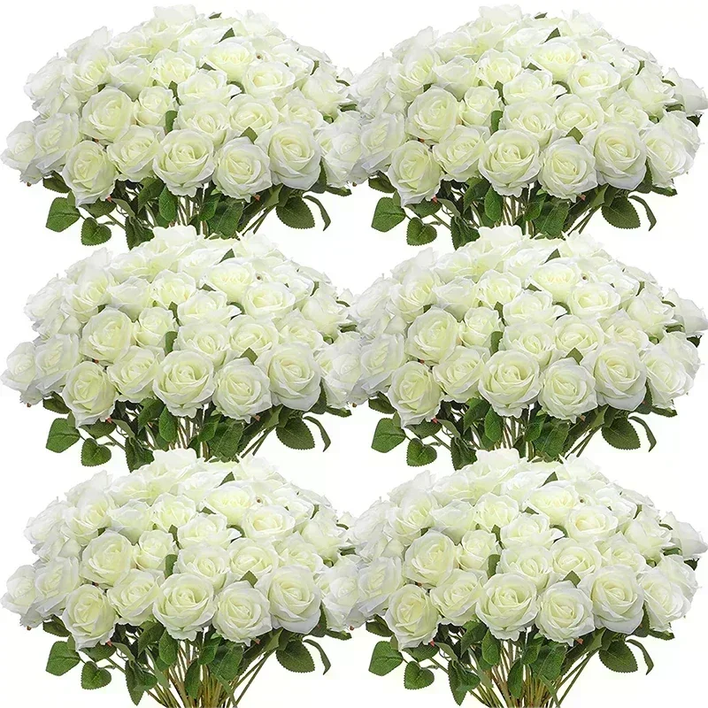 S78d14f07fe6046d1ae1fa503f30191d18.webp 50 Pcs Artificial Rose Flower Silk Roses Bouquet Real Looking Fake Roses for Home Wedding Centerpieces Party Decorations - Image 1