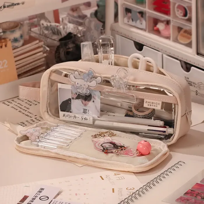 Creative Pencil Case for Girls Cute Kawaii Pencil Cases Storage Kids Pen Bag Large Big Stationery Box School Students Supplies - Image 1