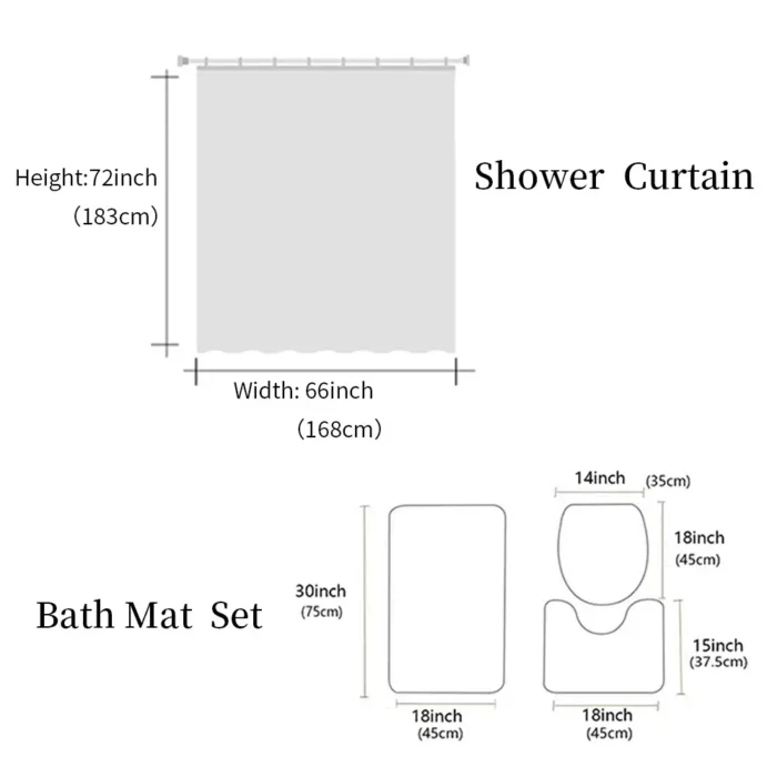 Oil Painting Purple Lavender Butterfly Shower Curtain Set Non-Slip Rugs Bath Mat Toilet Lid Cover Waterproof Bathroom Curtain - Image 26