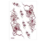 Red Lace Henna Tattoo Sexy Maroon Tattoo Stickers Waterproof India Mehndi Design Temporary Tattoos Finger Hand Tattoo for Women - Image 13