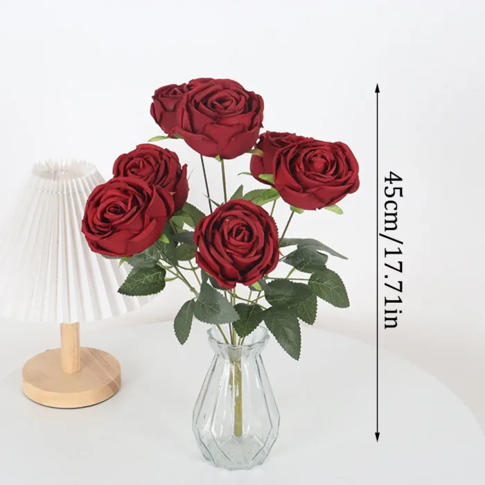 1PC A Bunch Of 7 Forks Silk Flower Emperor Concubine Rose Simulation Flower Home Living Room Wedding Decoration Roses - Image 6