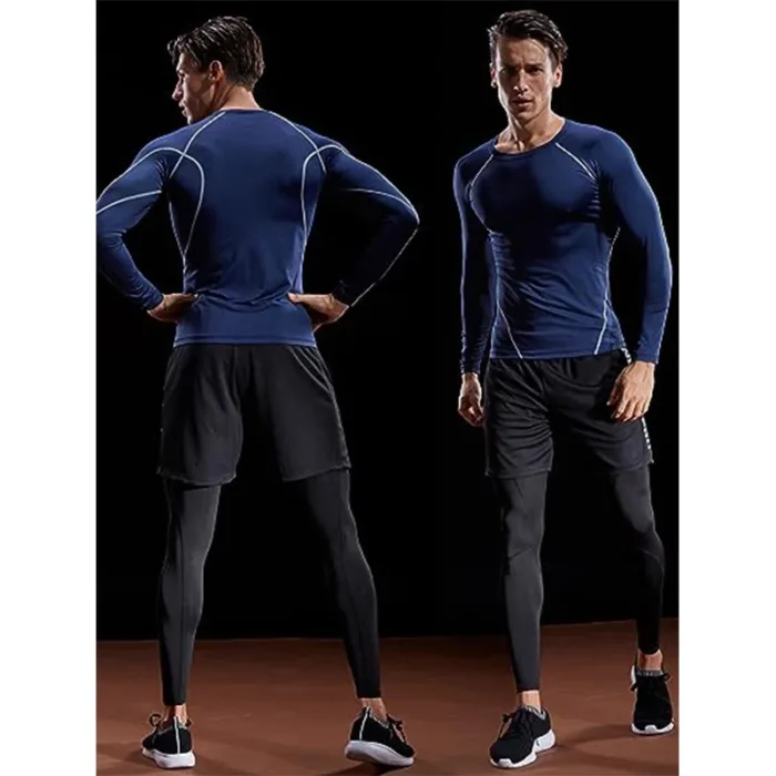 Compression Long Sleeve T Shirt Men Elastic Training T-shirt Gym Fitness Workout Tights Sport Jersey Athletic Running Shirt Men - Image 2