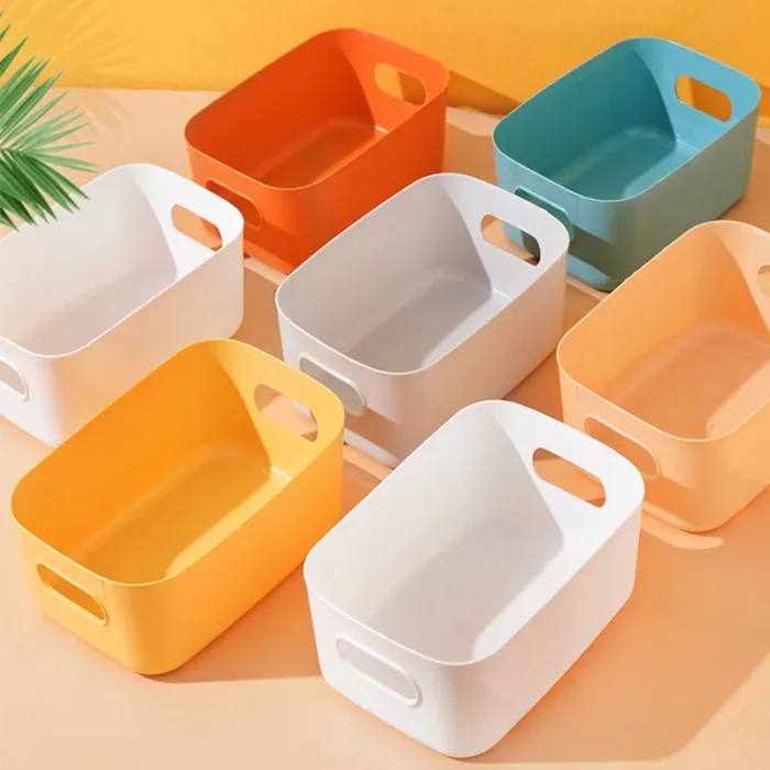 Desk Organizers Household Sundries Plastic Storage Box Office Desktop Student Dormitory Finish Cosmetics Kitchen Storage Basket - Image 5