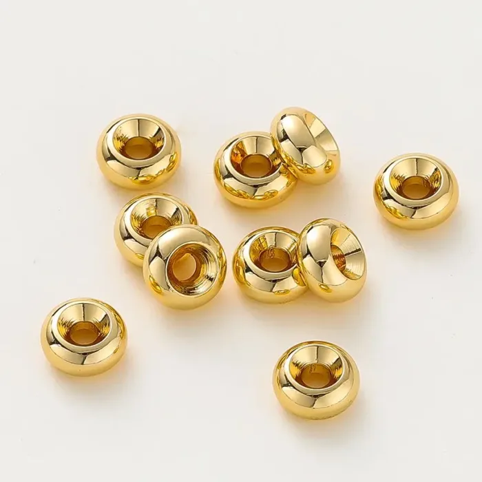 14K/18K Gold Plated 10-30Pcs 3/4/5/6/8mm Spacer Beads for DIY Necklace Bracelet Jewelry Making Supplies Accessories Wholesale - Image 1