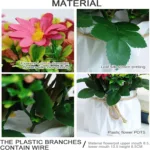 Artificial Daisy Flowers in Vase Real Touch Fake Daisies Faux Silk Plant Arrangements for Vase Table Centerpiece DIY Window Liv - Image 5