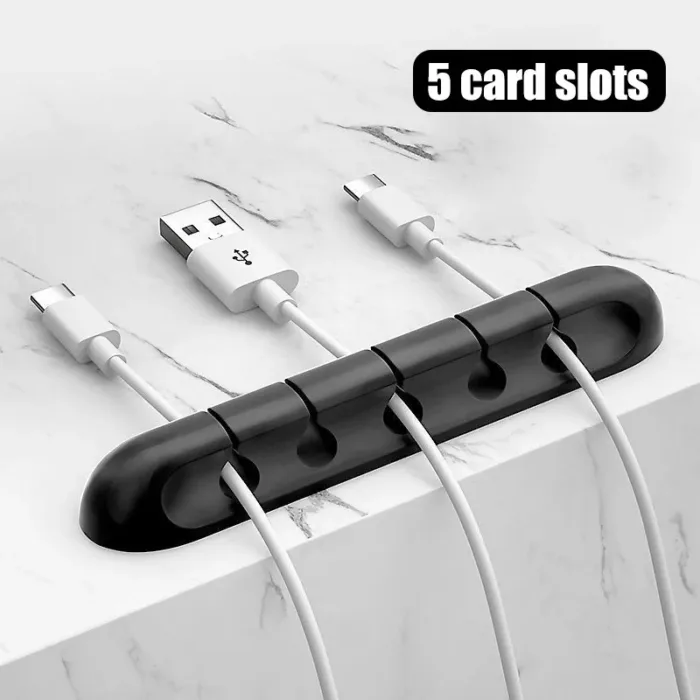 Data Cable Storage Desktop Cable Organizer Charging Cable Fixed Artifact Mobile Phone Bedside Silicone Line Card Headset Hub - Image 8