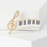 Beaut&Berry Trendy Piano Brooches for Women Unisex 2-color Musical Instrument Party Casual Brooch Pin Gifts - Image 3