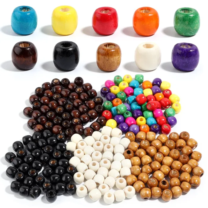 Natural Wooden Beads For Jewelry Making Big Hole Wood Beads Loose Spacer Beads DIY Hair Accessories Bracelet Necklace Wholesale - Image 1