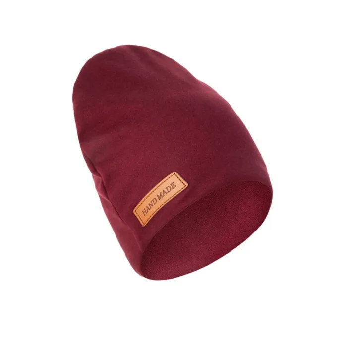 Solid Cashmere Baby Turban India Hats Newborn Boys Girls Autumn Winter Beanies Bonnet with Handmade Leather Tag Kids Headwraps - Image 14
