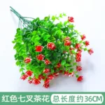 Artificial Flowers Outdoor Fake Flowers Home Decoration Plastic Green Bush Balcony Living Room Holiday Party Decoration Camellia - Image 8