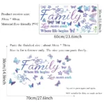 Purple English Family Slogan Wall Sticker Living Room Entrance Background Decor Wallpaper For Home Decoration Beautify Decals - Image 2