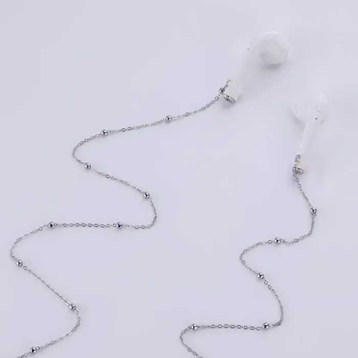 Anti-Lost Chain  For AirPods Fashion Metal Headphone Chains Strap Women Wireless Earphones Retention Necklace Accessories - Image 6