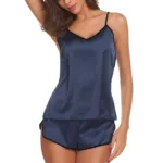 New European and American home pajamas two-piece set, sexy satin comfortable suspenders, pure desire sexy pajamas - Image 9