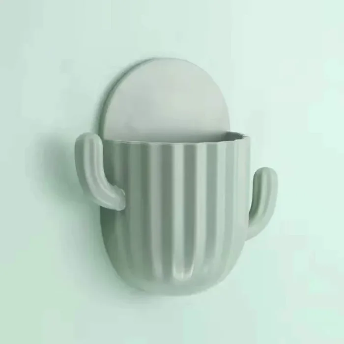 Toothbrush Holder Cactus Storage Rack Shaver Organizer Wall Self-adhesive Storage Drain Rack Prateleiras Bathroom Accessories - Image 5